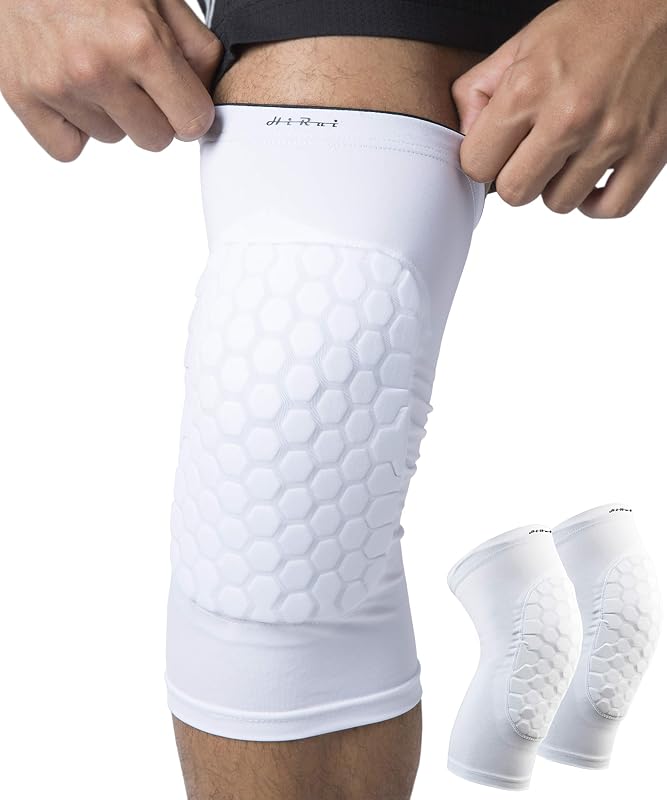 Rodilleras para niños, jóvenes y adultos, rodillera de baloncesto, béisbol, rodillera, rodillera para evitar colisiones, rodillera de compresión para voleibol, fútbol, ​​ciclismo, correr, 1 par (blanco, XS)