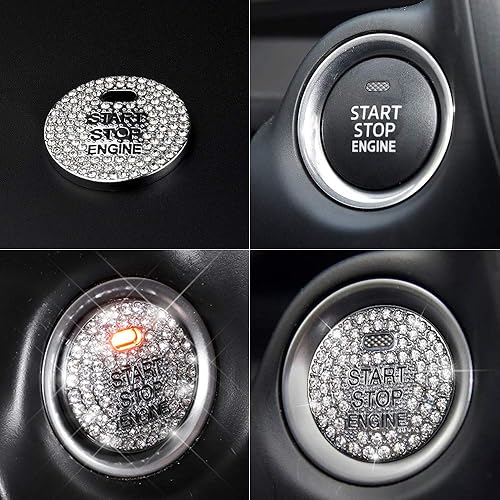 Miniatura 2 de LECART Bling Start Stop - Adhesivo para botón de arranque para Mazda 3, 6, CX-3, CX-5, CX-9, MX-5, Miata, accesorios interiores de automóviles,