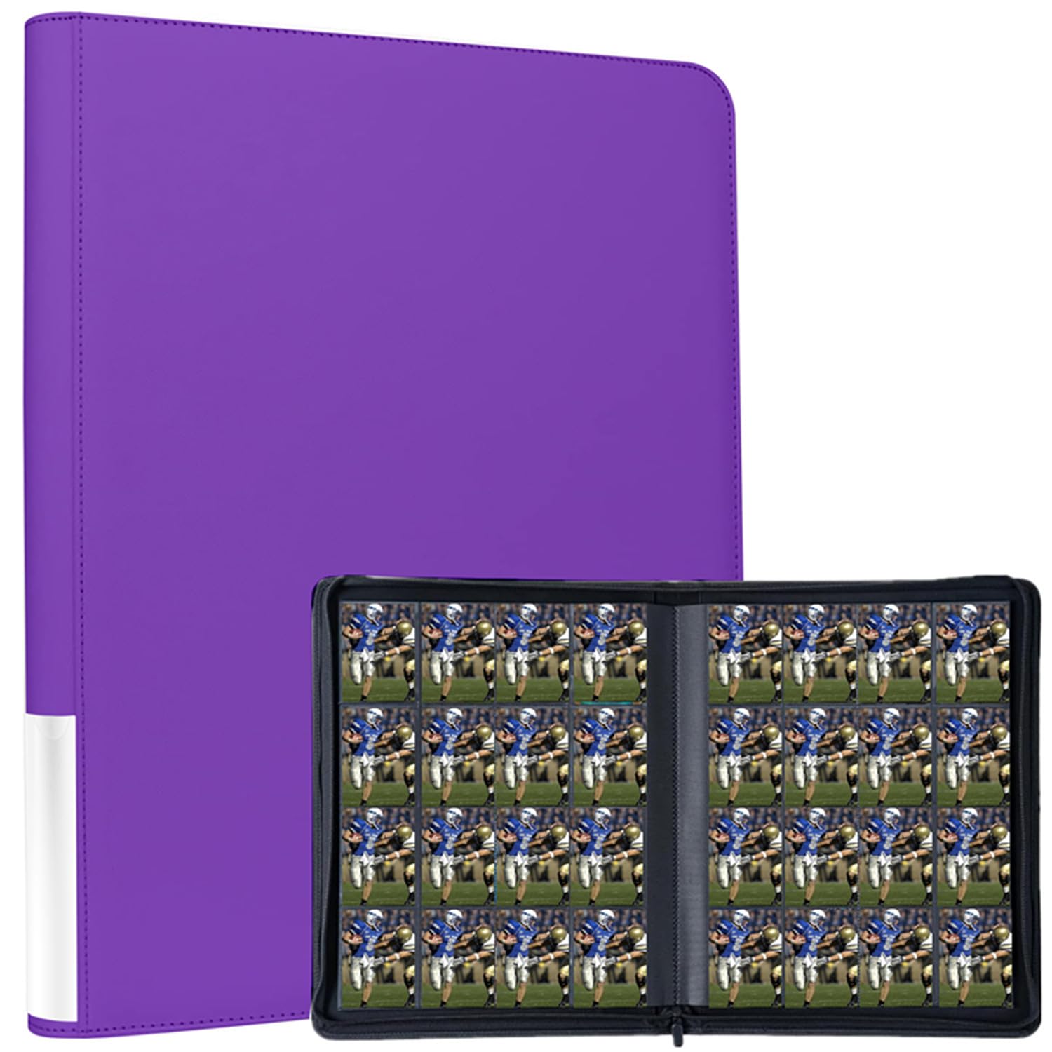 1000+ Pockets Card Binder, Trading Card Binder 16 Pocket, PU Cover with Costum Label, Card Collection Binder for Tcg, MTG, Yugi, Hoke Cards and Cards Sleeve, Card Holder Binders (Purple)