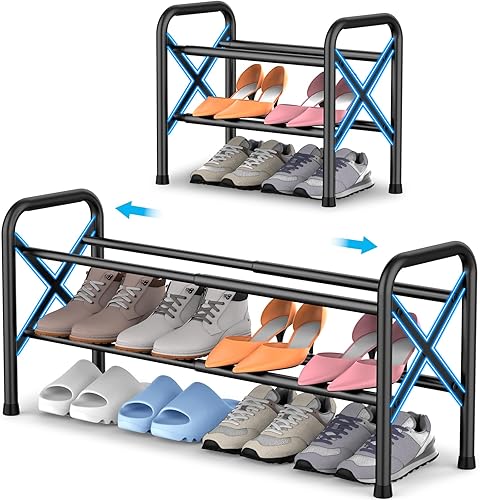 Zapatero expandible de 2 niveles para armario, organizador de zapatos ajustable de metal para entrada, garaje y pasillo, soportes para zapatos de disponible en Yaxa Guatemala