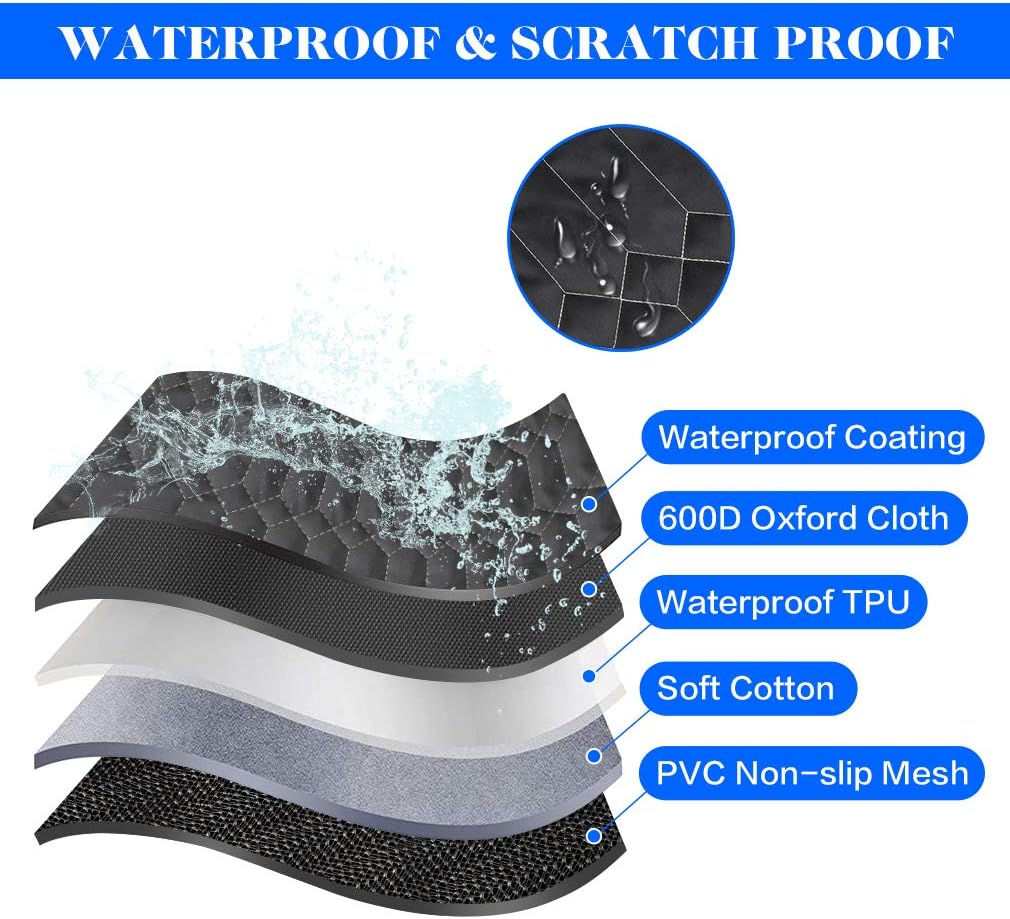 ［Upgraded Version］ Dog Car Seat Cover for Back Seat, 100% Waterproof Back Seat with Mesh Window, Scratch Proof Nonslip Dog Car Hammock for All Cars, Trucks : Pet Supplies