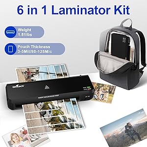Ofitech 9 inch Thermal Laminator Machine with 40 Laminating Sheets, 8.5 x 11 Laminating Machine with 2-Min Faster Preheat, Personal Lamination with 2 Rollers for Office, School and Home Use