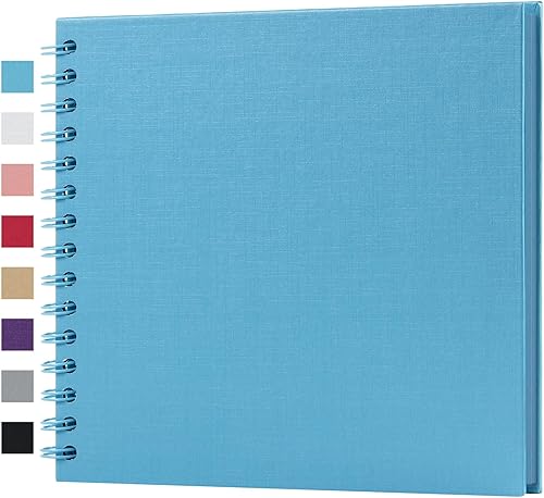 Miniatura 46 de potricher Álbum de fotos para scrapbook DIY de 8 x 8 pulgadas, 80 páginas, papel kraft grueso en blanco amarillo, libro de recuerdos para bodas