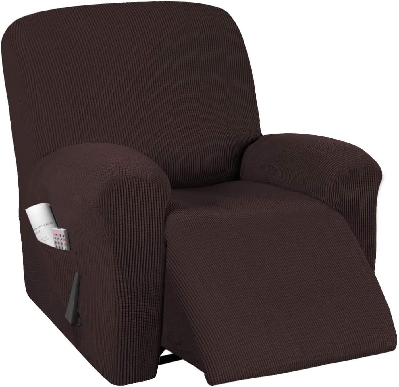 Konsilsa Stretch Recliner Chair Covers, 1 Piece Recliner slipcover Anti-Slip Armchair Covers Sofa Slipcover Recliner Covers for Recliner Chair Cover Suitable for Sofa Armchair (Color : Brown)