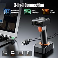 Vista 6 de Tera Pro 1D 2D QR Escáner de código de barras inalámbrico con pantalla de visualización del nivel de batería, visualización del tiempo, funciona