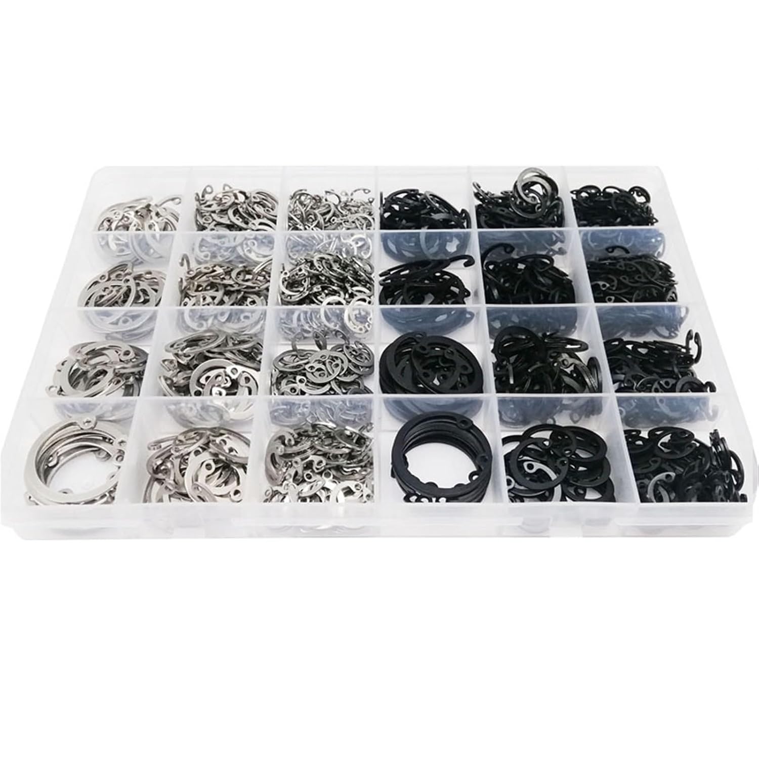 250/535/1000PCS M8 M10 M12 M16 M20 M22 M24 304Stainless Steel Black Steel C Type Internal Circlip Retaining Clip Snap Ring+Plier(1000PCS and Plier)