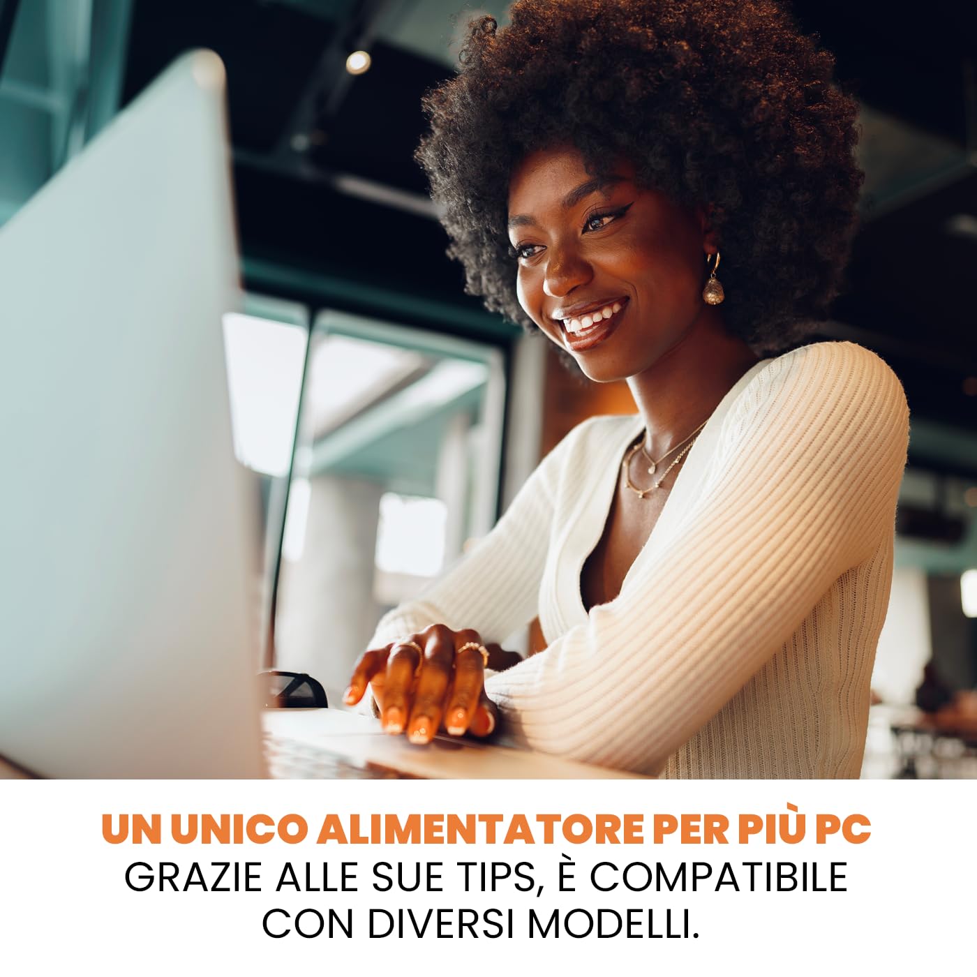 Alimentatore compatibile (65W Universale PC) rapido universale x dispositivi HP/LENOVO/ACER/ASUS/TOSHIBA/DELL/MEDION/SONY/Fujitsu/SAMSUNG/Packard Bell/MSI/IBM /.