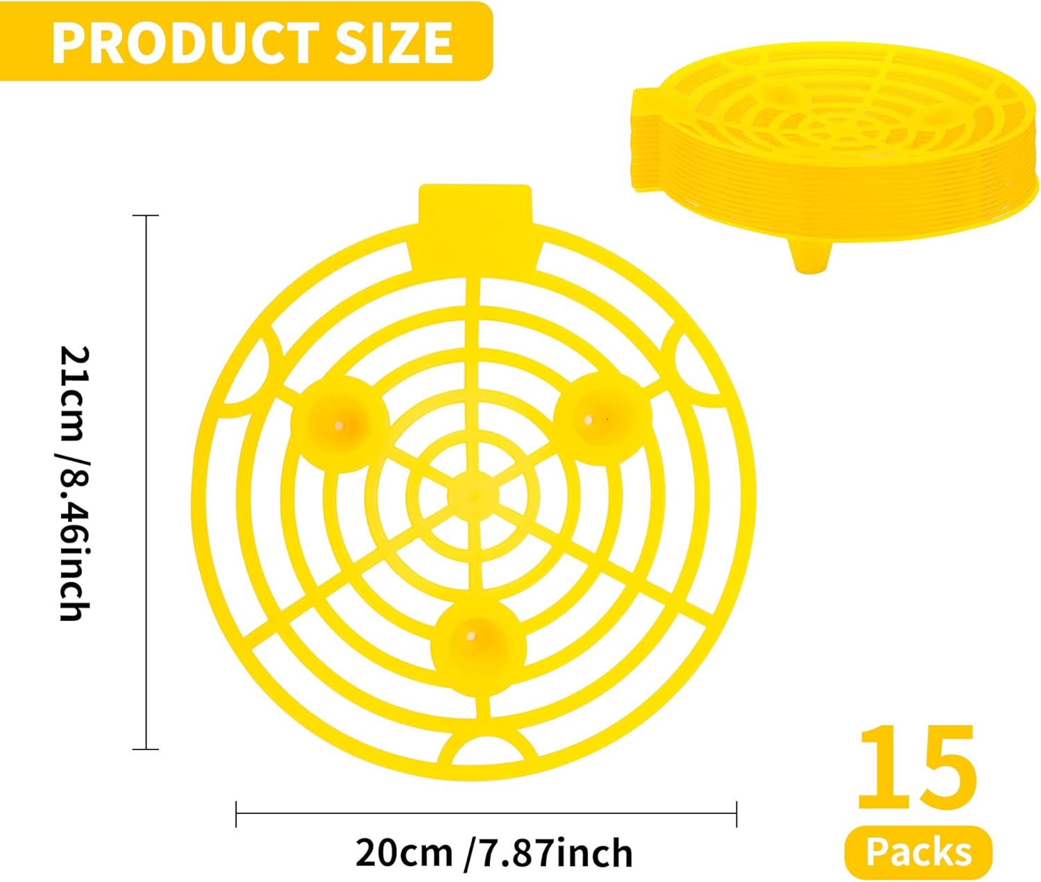 15 Pack Melon Cradle for Garden Pumpkin Support Stand Trellis,Avoid Ground Rot,Plastic Plant & Garden Support for Pumpkin Watermelons Squash Strawberries(Yellow)