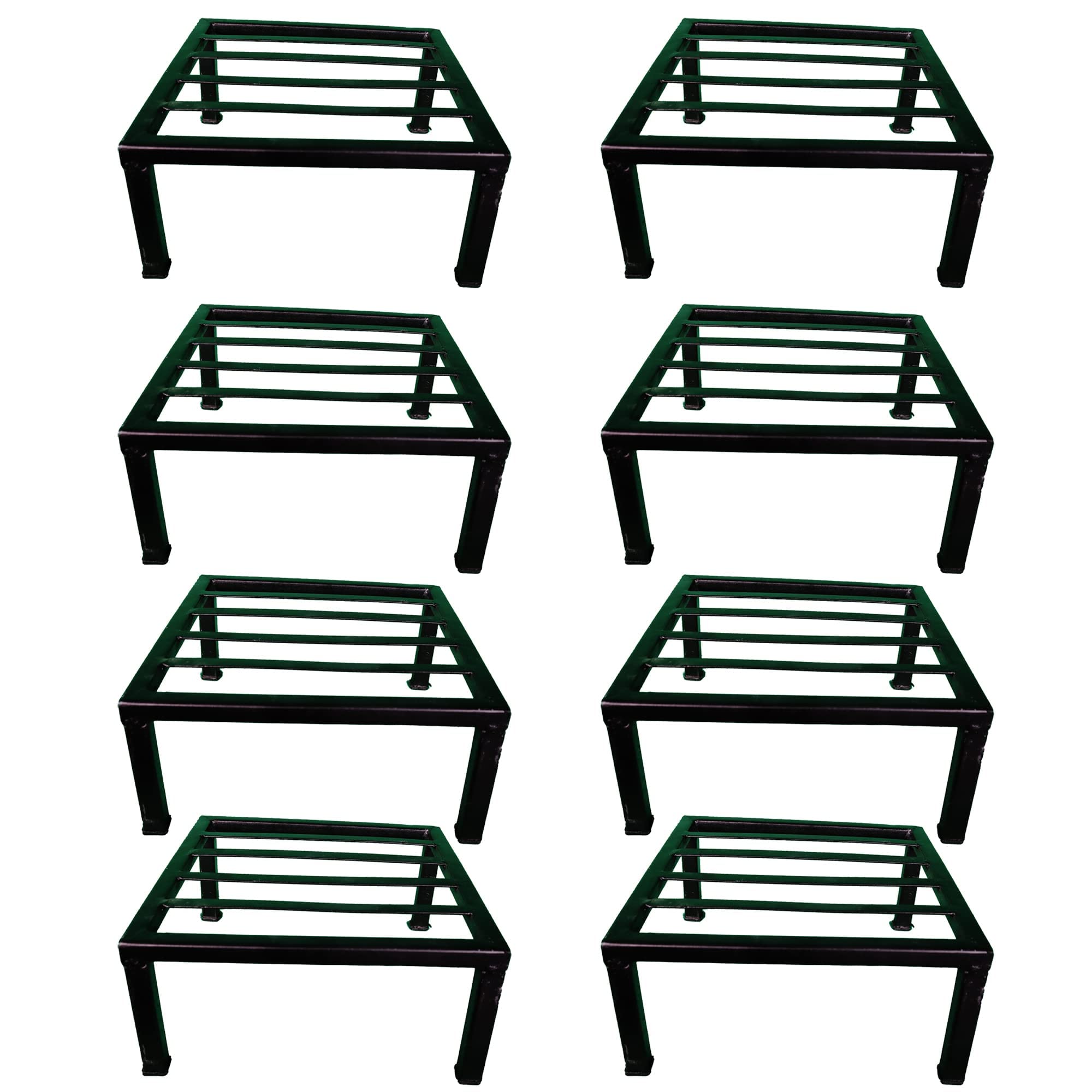 ADEPTSENSE Flower Pot Stand - Outdoor Indoor Garden Metal Potted Plant Pot Holder – Balcony Display Planter Shelf Rack (Square Set of 8pcs) (B0B7NQL4QF) Amazon Price History, Amazon Price Tracker