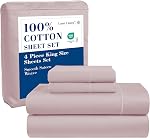 Lane Linen 600 TC 100% Cotton Bed Sheets Double Set, Deep Pocket - White | 15" Deep Pocket, Soft and Cooling, Snug Fit on Double Bed, Sateen Weave, Hotel Bedding Sheets Set