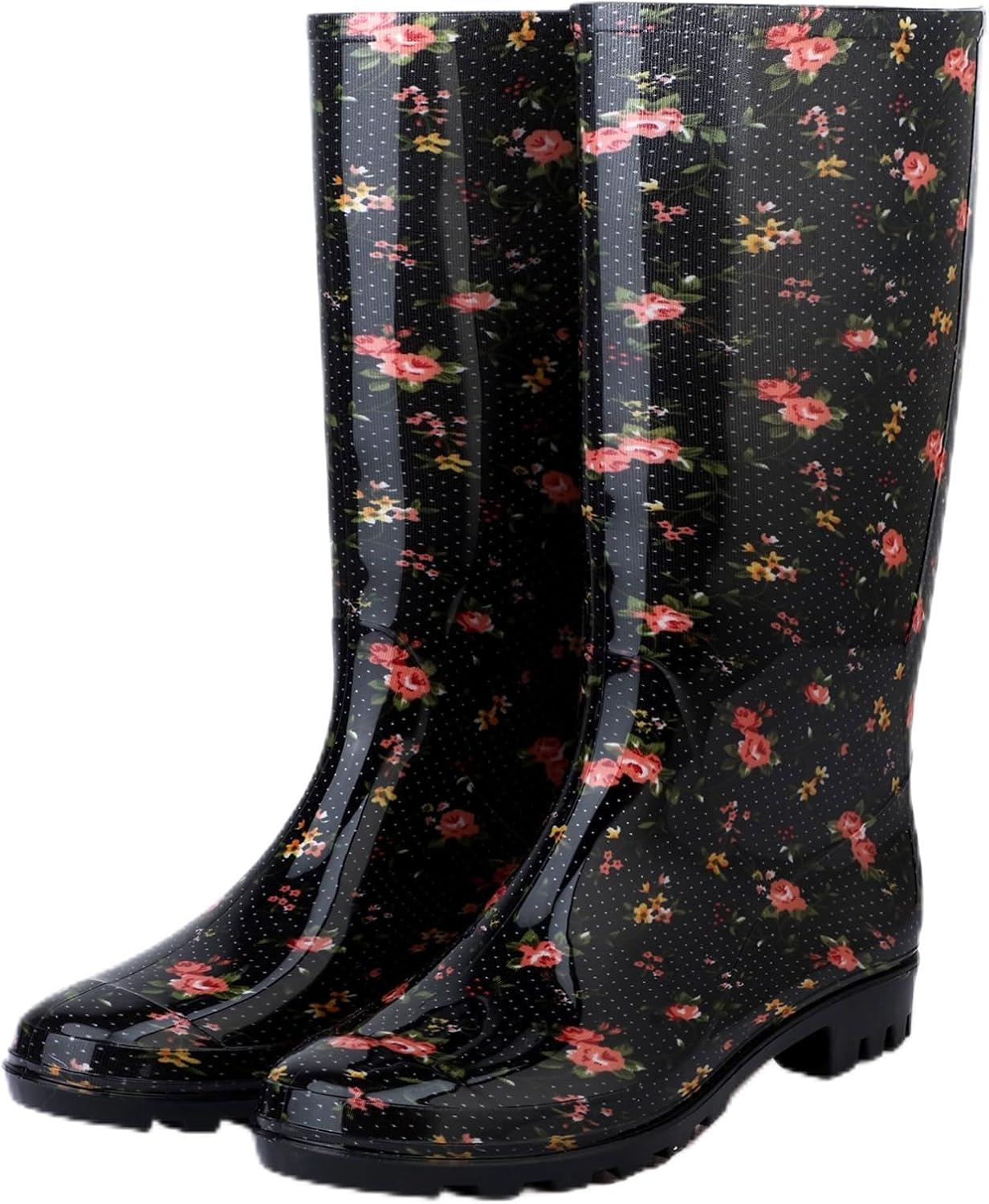 DaeRainy Tall Rain Boots for Women, Knee High Waterproof Slip On Garden Boots
