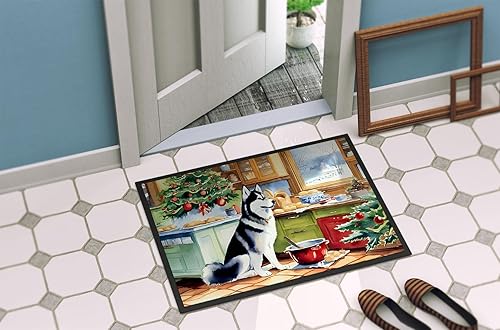 Miniatura 4 de Caroline's Treasures DAC3884JMAT Siberian Husky Christmas Cookies Doormat Front Door Mat Indoor Outdoor Rugs for Entryway, Non Slip Washable Low