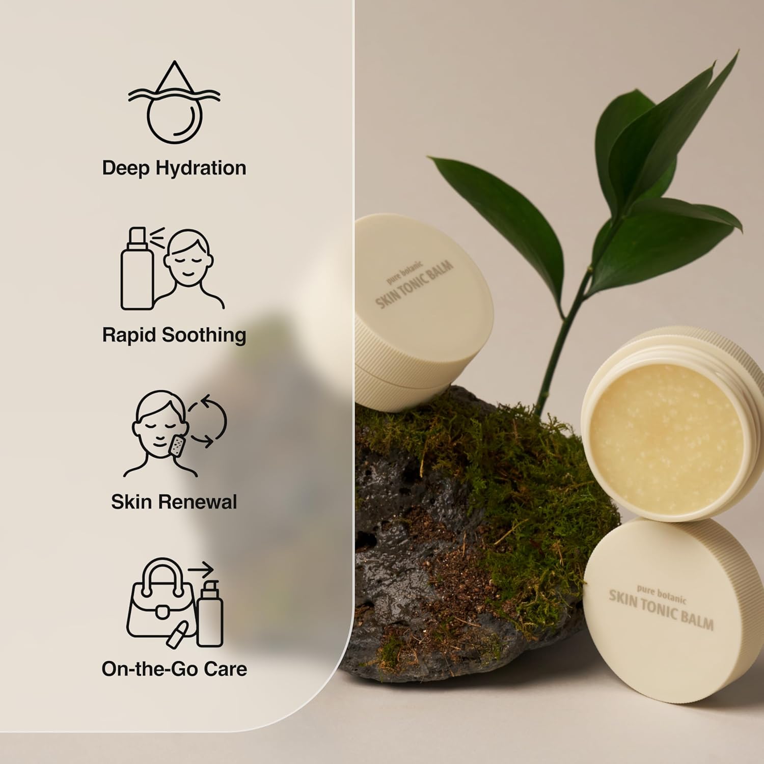 SKIN TONIC BALM – Organic Facial Balm with Shea Butter, Korean Face Moisturizer for Dry & Sensitive Skin, Deep Hydrating & Soothing Multi-Cream, Paraben-Free Skincare (0.53 oz / 15g) - Image 4