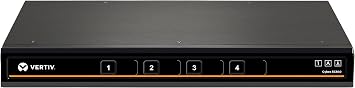 Avocent Vertiv Cybex SC840-001Secure Desktop KVM,Single Head Monitor,4 Port,Dual-Link,Secure Desktop KVM Switch,Common Access Card CAC,Dedicated Peripheral Port DPP,True Image Reproduction,Black