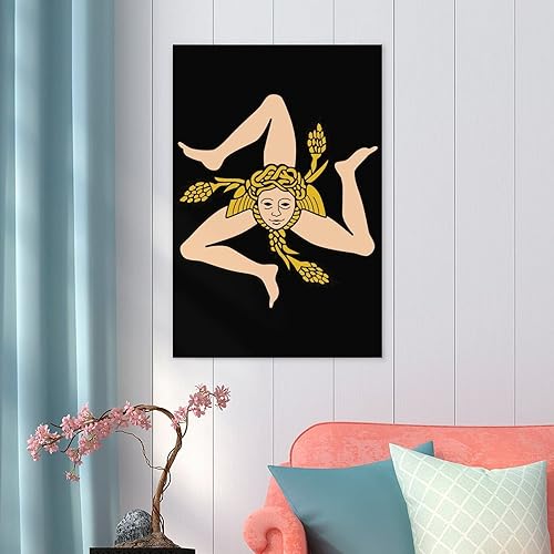 Miniatura 5 de Bandera siciliana autoadhesiva para colgar cuadros, póster, pared, obras de arte para decoración de apartamentos