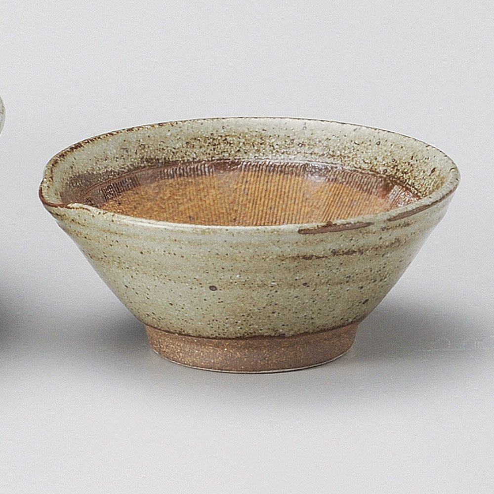 Karatsu-Style 5 Size Mortar Pot 6.0 x 5.9 x 2.6 inches (15.2 x 15 x 6.7 cm), 16.2 oz (460 g), Mortar Pot, Ground, Restaurant, Stylish, Tableware, Commercial Use
