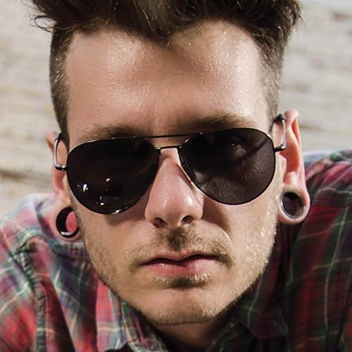 Miniatura 8 de BodyJ4You kit de 37 piezas de diferente calibre para dilatar perforaciones de oreja, aceite de jojoba, 14G-00G, acero quirúrgico Negro