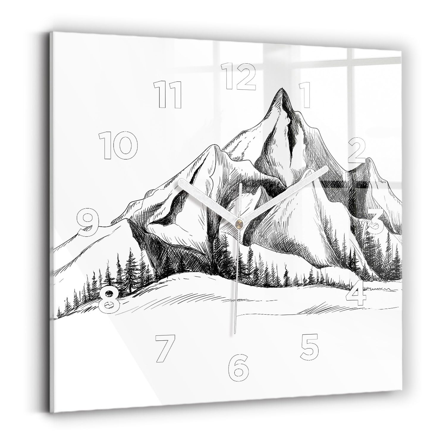 Horloge murale silencieuse Wallfluent 30x30 cm avec affichage analogique haute précision