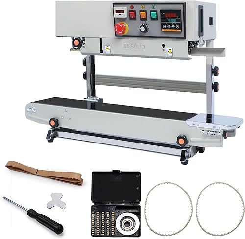 Miniatura 10 de U.S. Solid Máquina de sellado de sellador de banda de bolsa continua, sellador de banda horizontal automático con control de temperatura digital