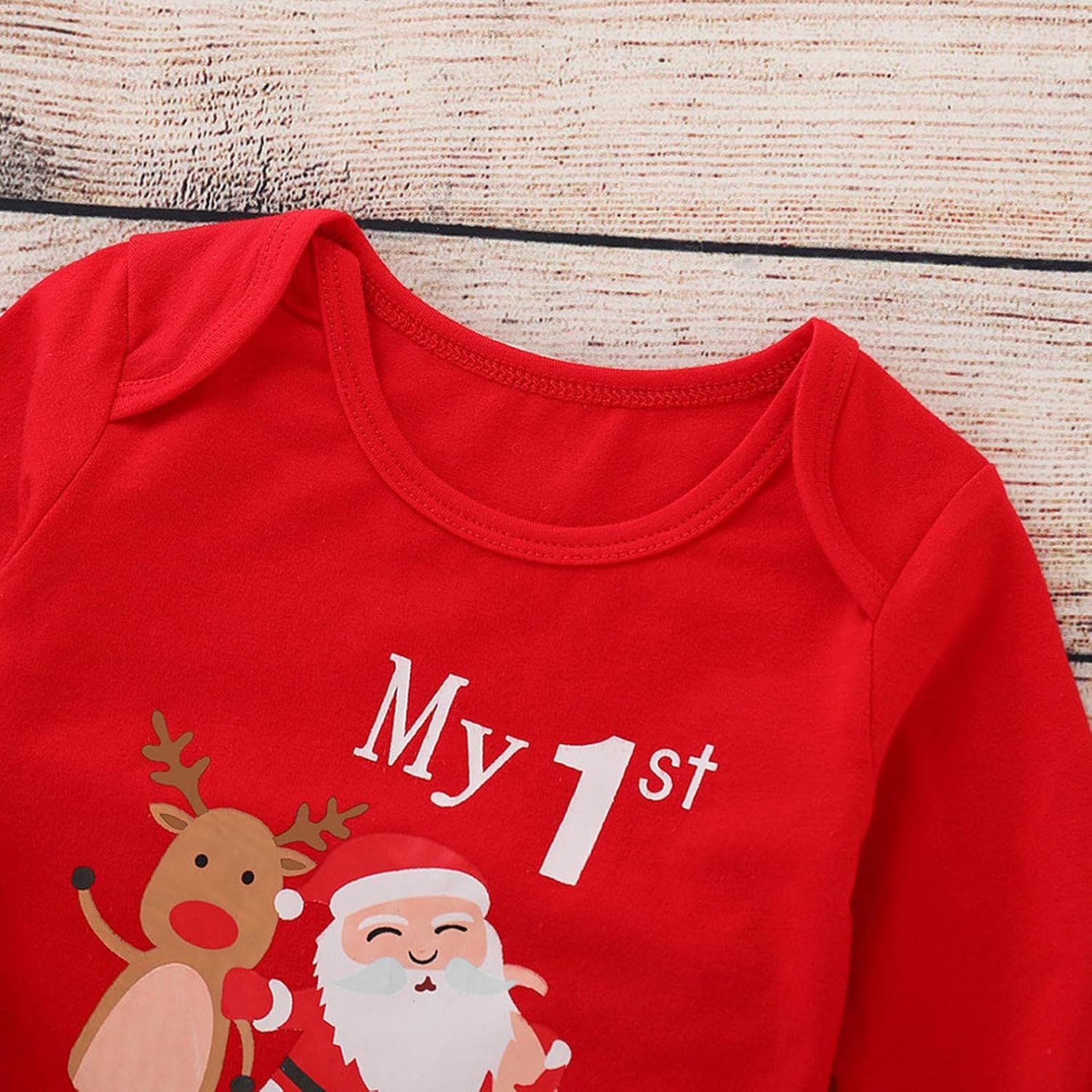 Combinaison Noël Bébé Manches Longues - Grenouillère Imprimé Renne - Tissu Doux - Tailles 0 à 24 Mois - Cadeau Fête, Photo