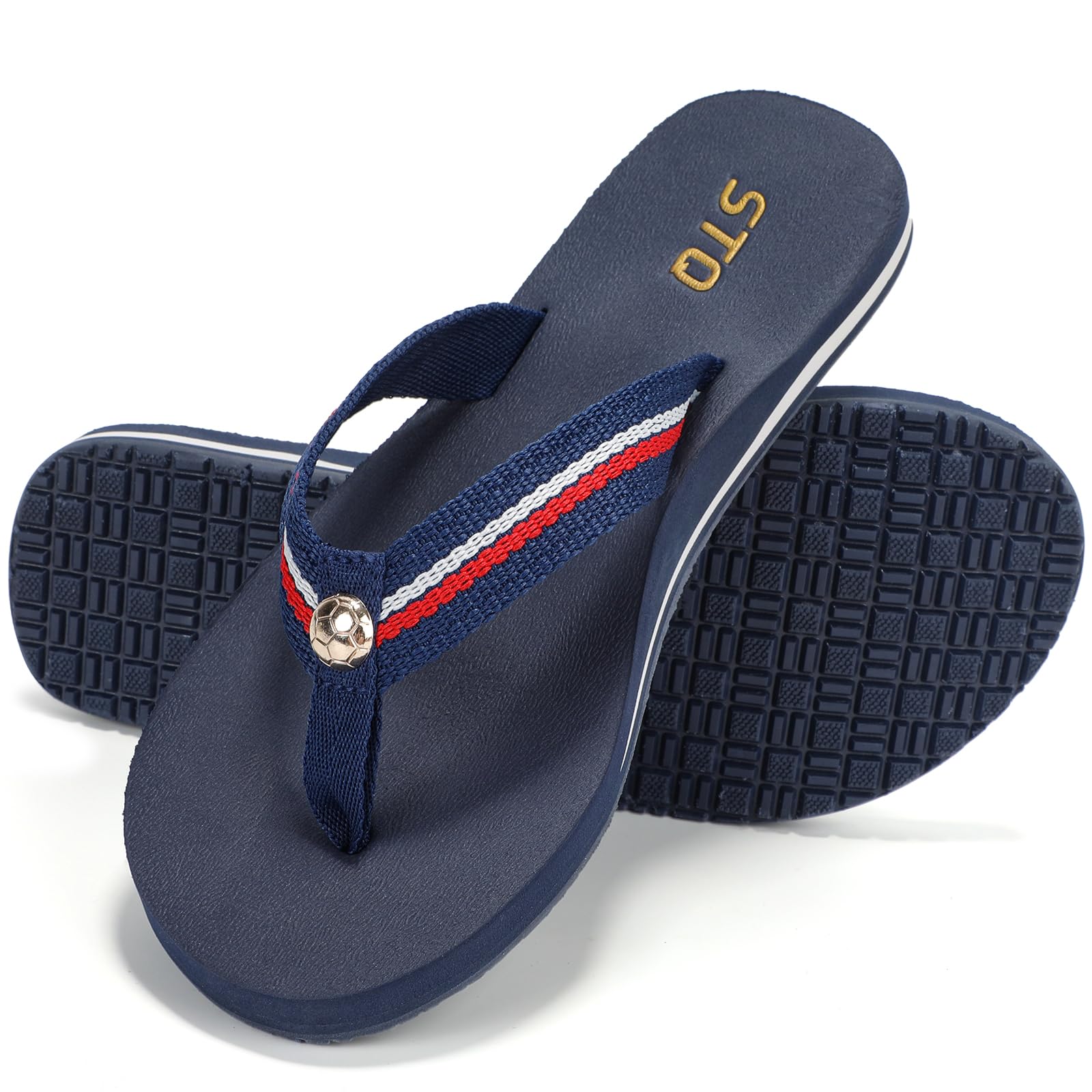 STQ Womens Arch Support Flip Flops Thong Sandals | Yoga Mat Sole,Quick Dry ,Beach Shower Pool Vacation