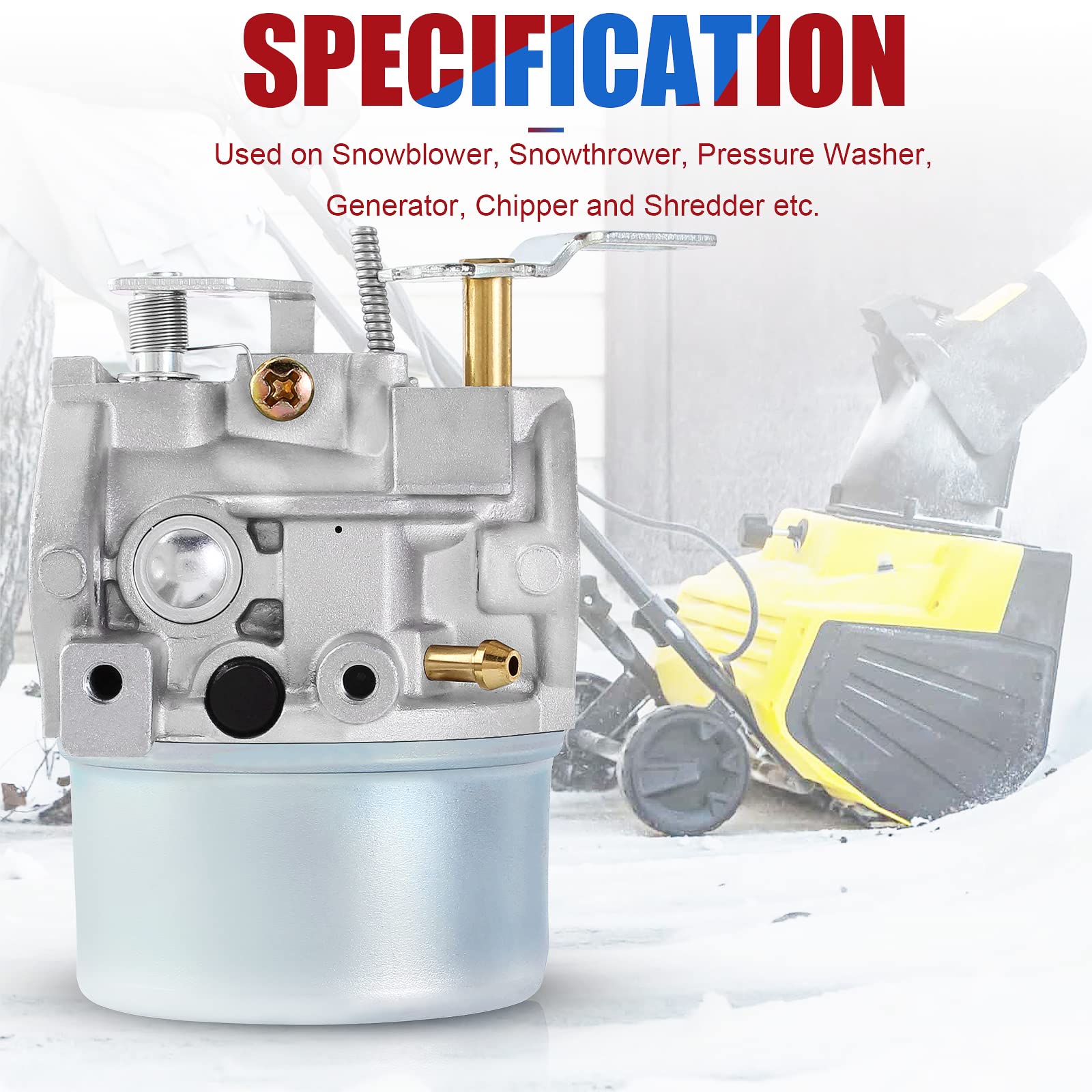 Yingshop Carburetor Compatible for Tecumseh 640349 640052 640054 640058 640058A HMSK80 HMSK85 HMSK90 HMSK100 HSMK110 LH318A LH358SA 8HP 9HP 10HP Snowblower TRX24 TRX26 TRX27 TRX32 Carb 50659 520926 - Image 4