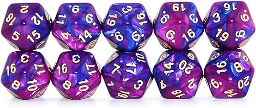 Vista 58 de SmartDealsPro Paquete de 10 dados poliédricos D20 de 20 caras para juego de mesa DND RPG MTG (mezcla de colores)