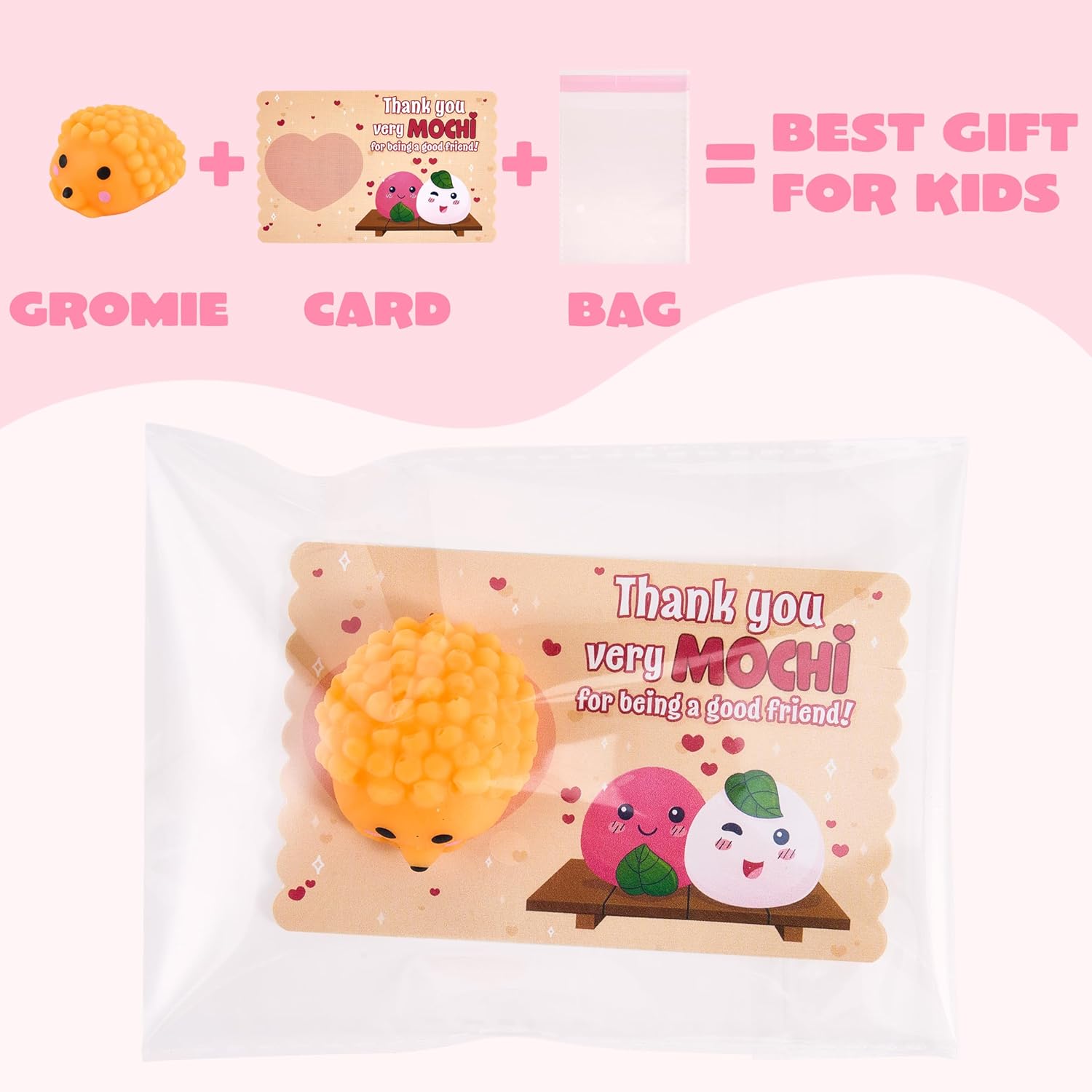 JOYIN 28 Packs Valentines Day Gifts for Kids, Classic Mochi Squishy Toy with Valentines Day Cards for Kids School Classroom, Stress Relief Toy for Boy Girl Valentine Party Favor, Class Exchange Prizes