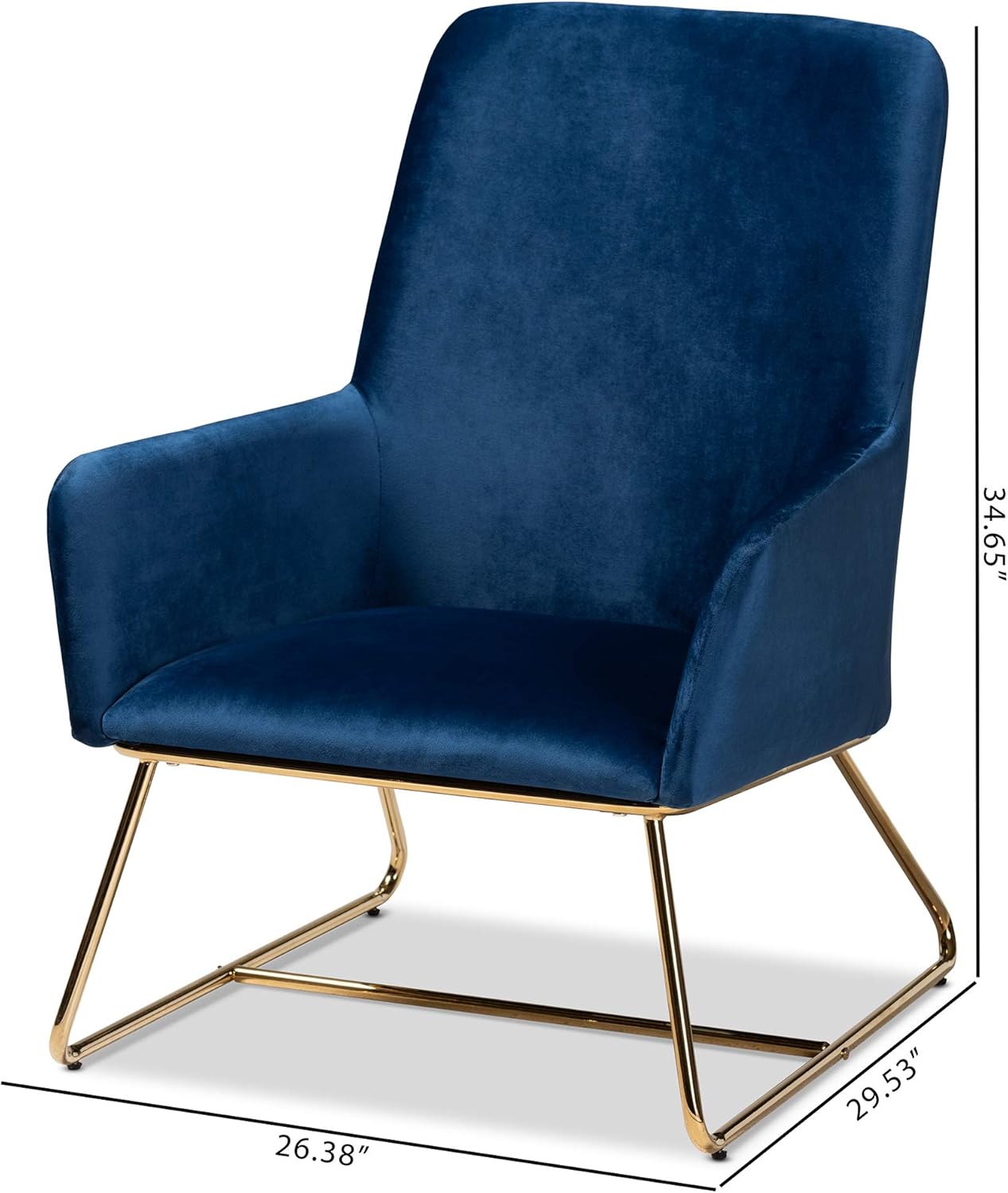 Baxton Studio Chairs, Navy Blue/Gold