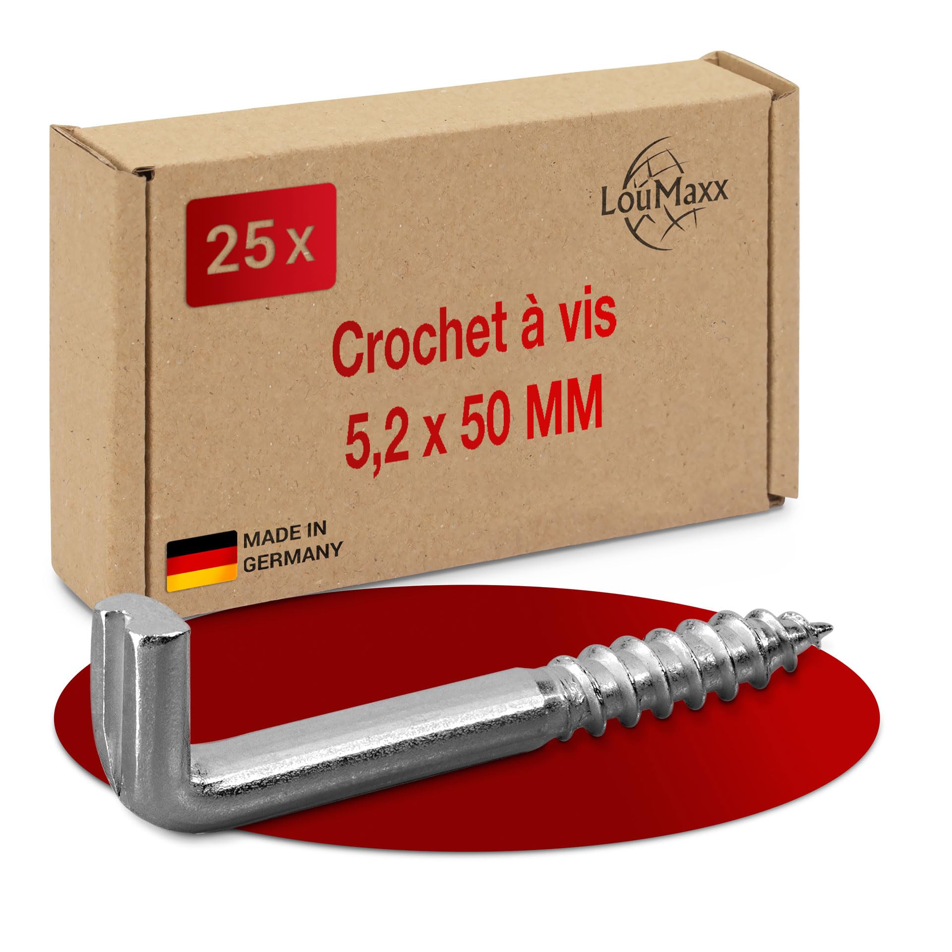 XiaoLD-Lot De 30 Crochets à Visser Droits Avec Fente - Vis à Crochet