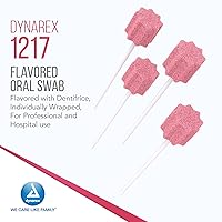 Vista 3 de Dynarex Hisopos con sabor a dentifrica, hisopos de algodón de sabor agradable que calman y refrescan suavemente la boca seca, envueltos