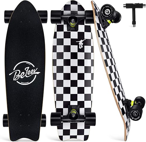 BELEEV Cruiser - Patinetas para principiantes, 27 x 8 pulgadas, patineta completa para niños, adolescentes y adultos, 7 capas de arce canadiense