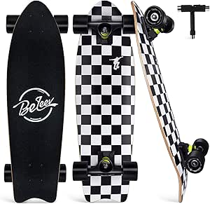 BELEEV Cruiser Skateboard for Beginners 27x8 in - 7-ply Maple