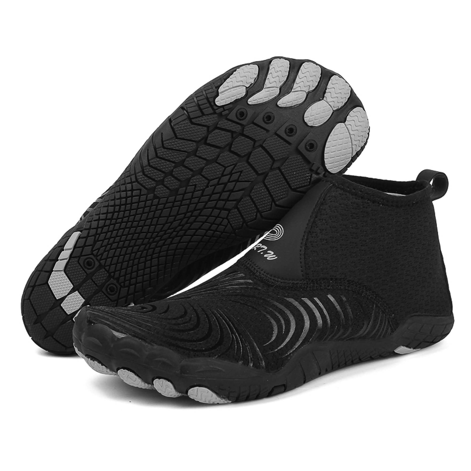 Women's Men's High Top Water Shoes, Quick Dry Breathable Stretch Lightweight Mesh Fabric, Rubber Drainage Sole, Indoor Sneakers, Barefoot Water Shoes