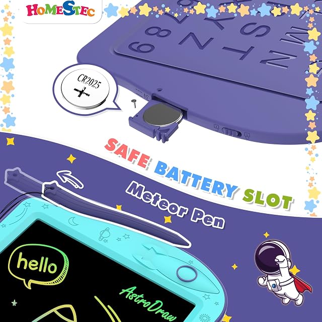 Foto 4 de 8 de HOMESTEC AstroDraw Juguetes para niños, tableta de dibujo LCD, pintura de escritura doodle pizarra mágica