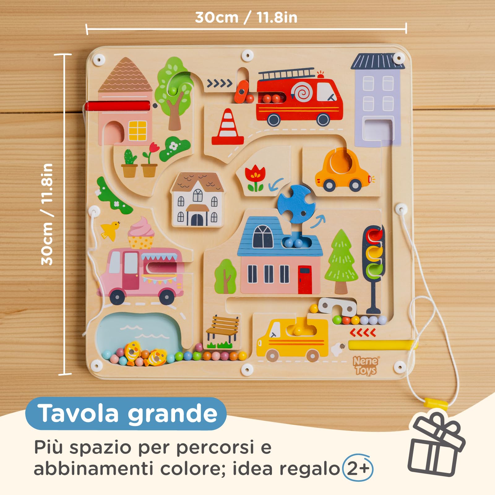 Nene Toys Labirinto Magnetico per Bambini 2+ Anni – Gioco Magnetico – Gioco da Viaggio Auto/Aereo 2 3 Anni – Busy Board Montessori – Motricità Fine & Coordinazione Mano-Occhio – Senza Schermo