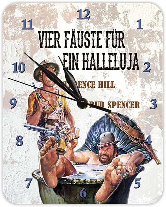 Vier Fäuste für EIN Halleluja – Bud Spencer und Terence Hill – Wanduhr – Kultuhr – KUT01