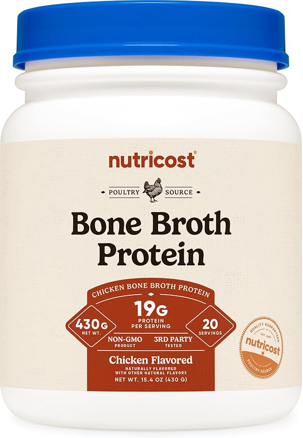 Nutricost Chicken Bone Broth Protein (Chicken Flavored, 20 Servings)