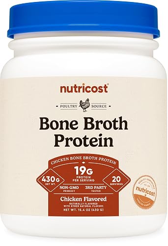 Nutricost Chicken Bone Broth Protein (Chicken Flavored, 20 Servings)