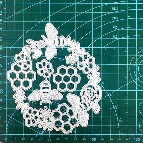 Bee Lace Wreath Frame Cutting Dies,DIY Scrapbooking Artist Metal Cutting Dies Stencils for DIY Stencils Scrapbooking Craft Dies Embossing Dies Cut Cards Making