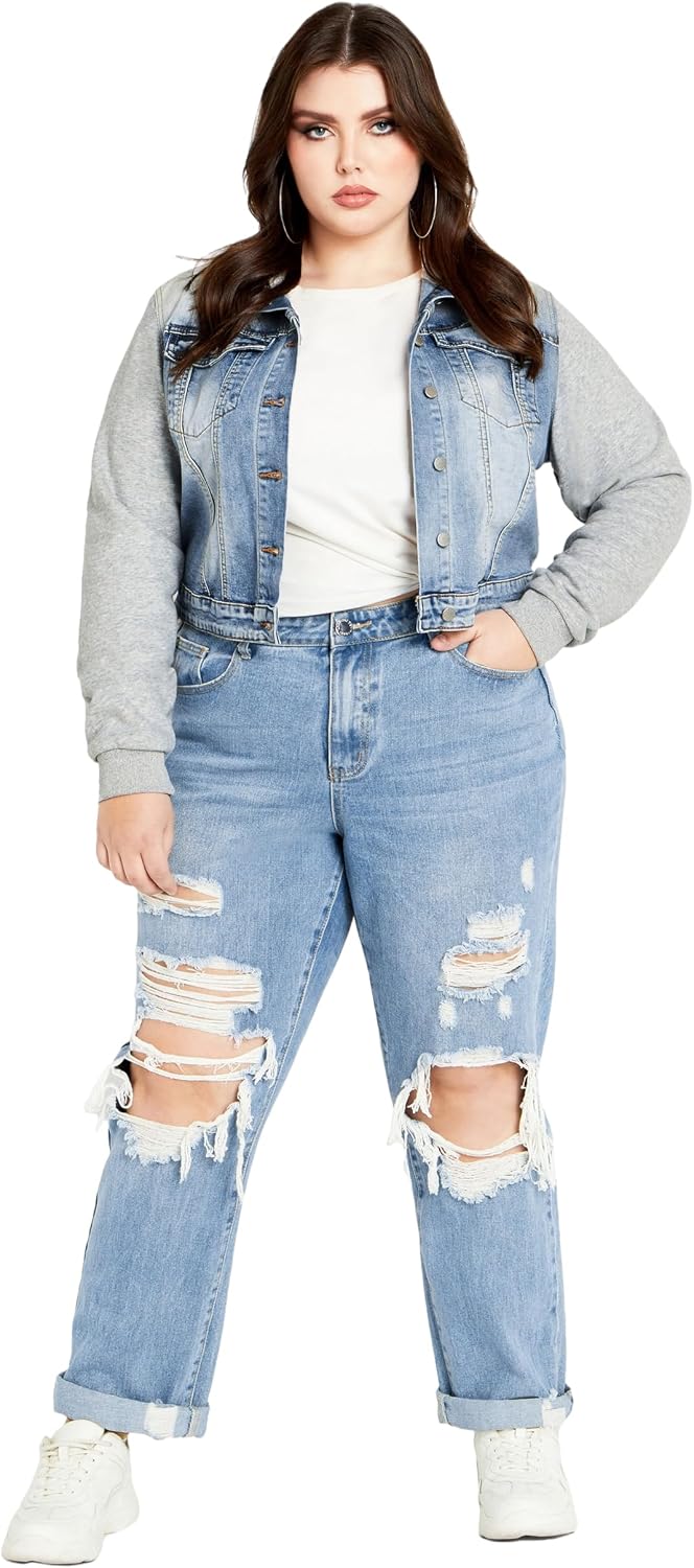City Chic CCX Women's Plus Size Jacket - Denim Street