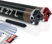 Vista 63 de Par de 2 resortes de torsión para puerta de garaje con barras de bobinado antideslizantes y guantes, electroforesis de precisión con revestimiento