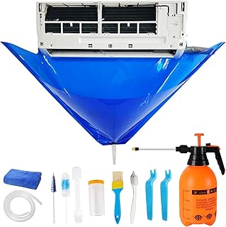 Kit de limpieza de aire acondicionado de 13 piezas, con pulverizador de alta presión de 2 L, babero de PVC con 10 herramientas de limpieza HVAC