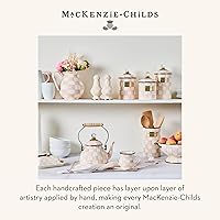 Vista 6 de MACKENZIE-CHILDS Enamel Utensil Holder, Kitchen Utensil Holder for Countertop, Storage Caddy, Pink-and-White Rosy Check