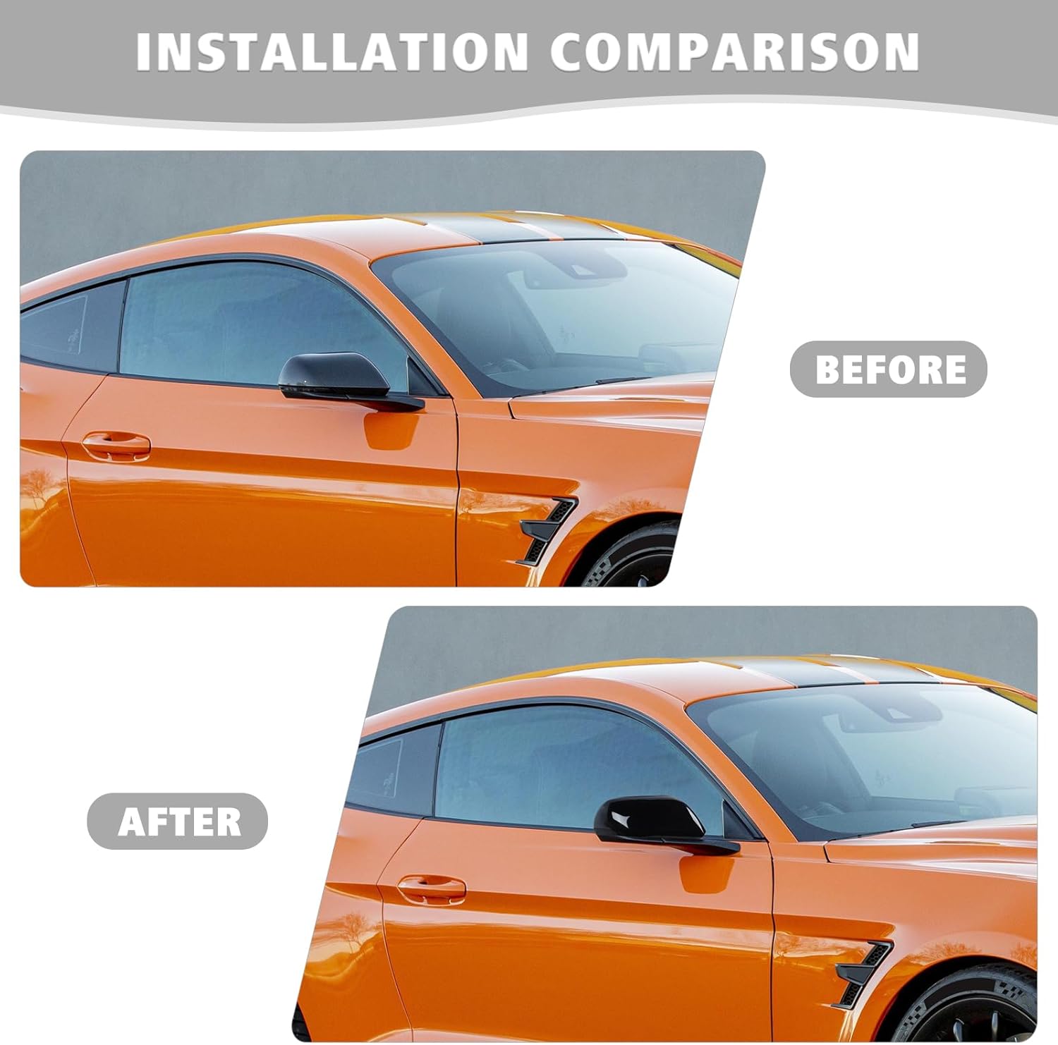 Jimen Compatible with Ford Mustang 2015-2023, 2PCS Rear View Mirror Shell Caps Trim Cover (Black)