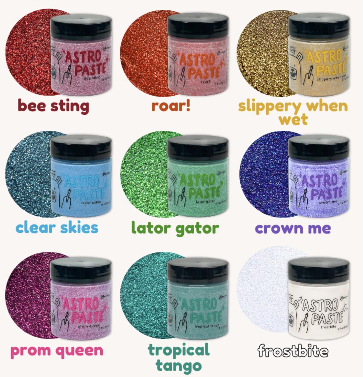 Snapklik.com : Ink Simon Hurley Astro Paste Bundle Of 9 Glitter Colors ...