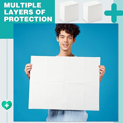 Miniatura 6 de Newwiee 750 baberos dentales desechables a granel impermeables para pacientes para bandeja de arte de pestañas y uñas, cubierta de 13 x 18 pulgadas