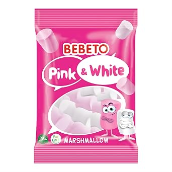 Bebeto Pink & White Marshmallows 9.7 oz, Halal Soft Candy by Kervan