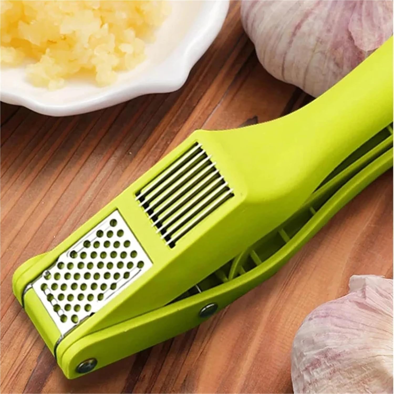 2-in-1 Multifunctional Garlic Press Vegetable Squeezer for Home Cooking Masher Tool