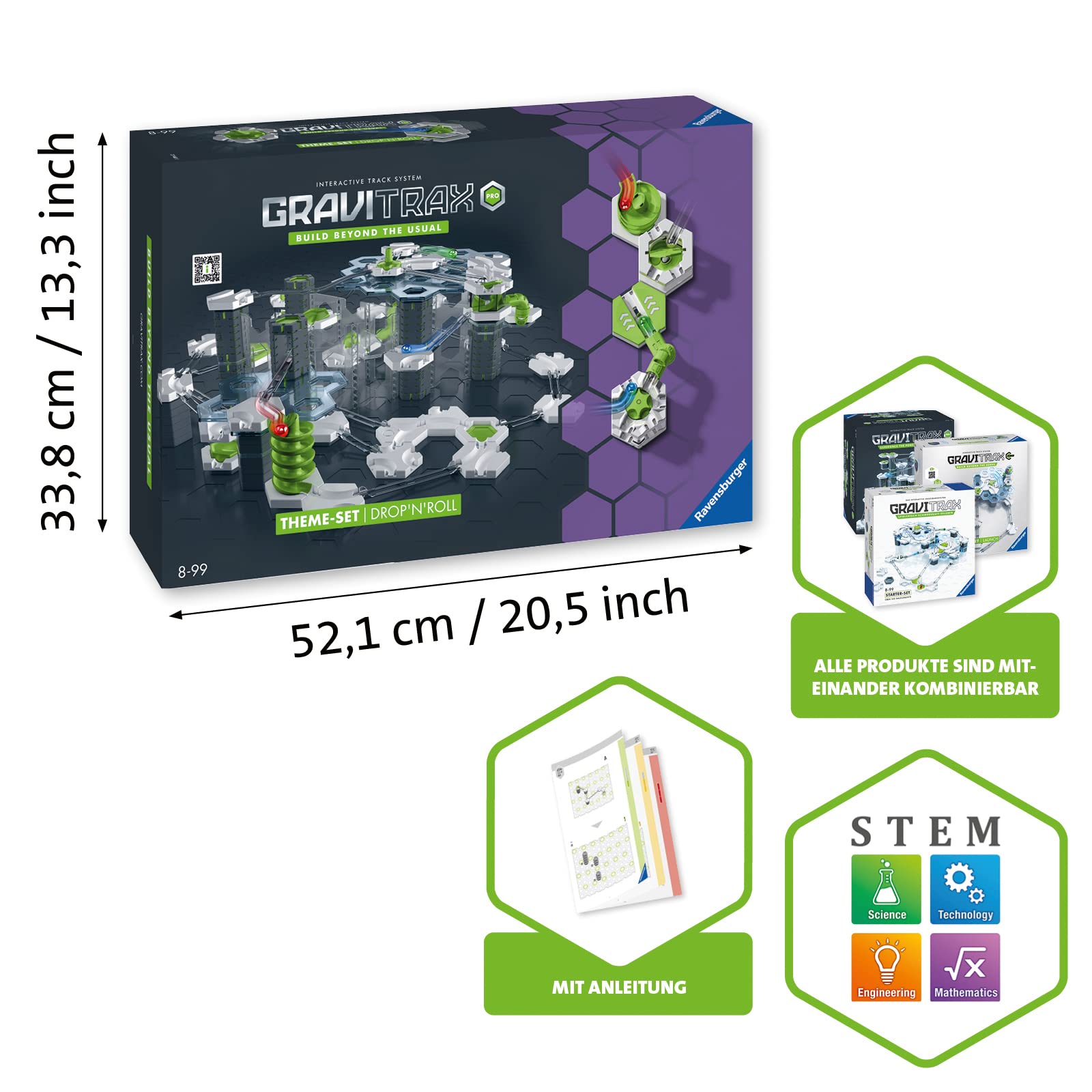 Ravensburger GraviTrax PRO Starter-Set Drop'n'Roll 27463 - Besonderes Starterset der PRO-Linie für Deine Kugelbahn - Murmelbahn und Konstruktionsspielzeug ab 8 Jahre